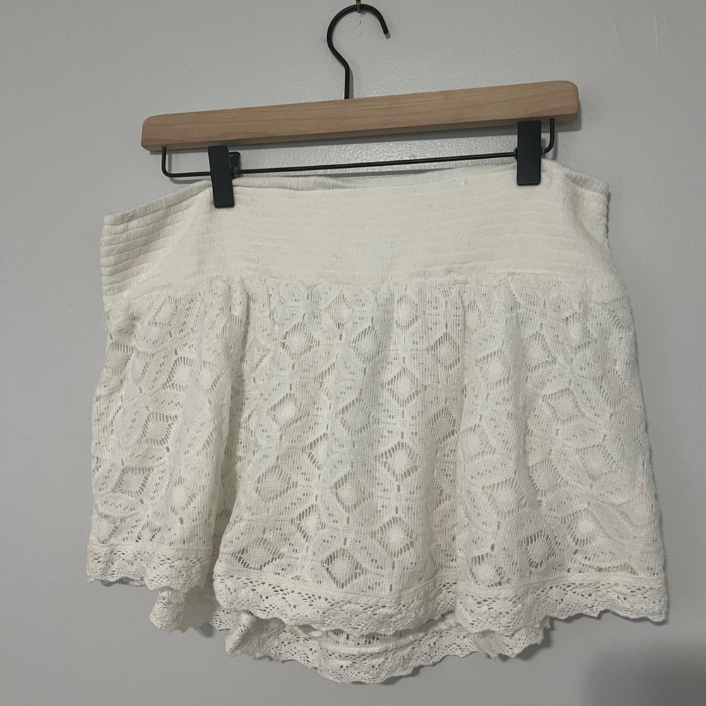 Free People Ivory Crochet Lace Mini Skirt NWT Sz M